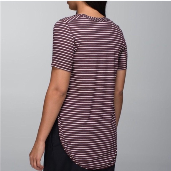 Lululemon Love Crew Shirt Tee- Stripe Color Brown and White-Size none - Picture 5 of 14